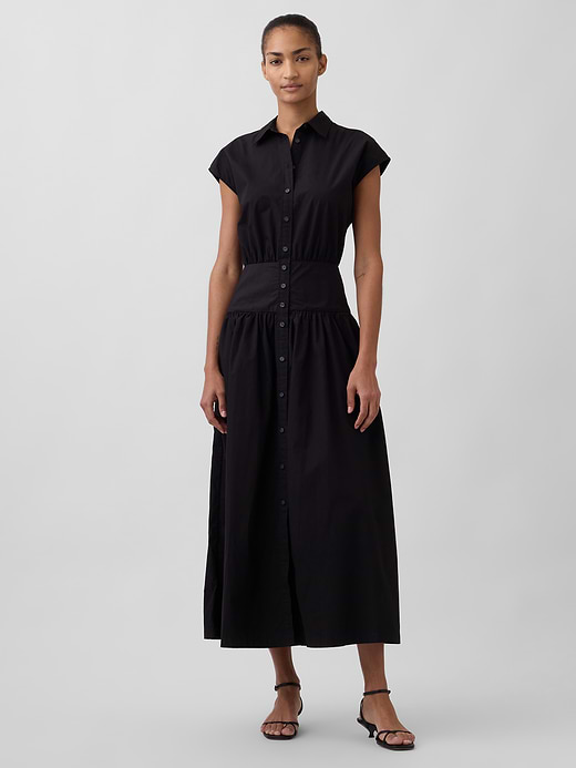 Gap Poplin Drop-Waist Maxi Shirtdress — photo 1