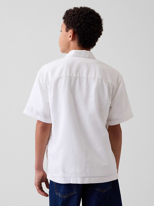 Gap Kids Linen-Cotton Relaxed Vacay Shirt — photo 4