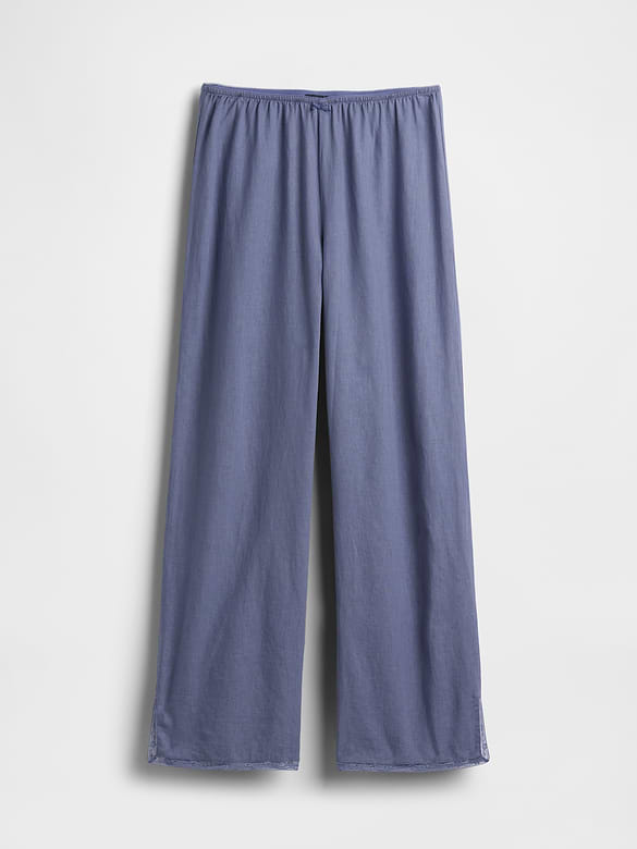 Gap Linen-Blend Lace-Hem PJ Pants — photo 7
