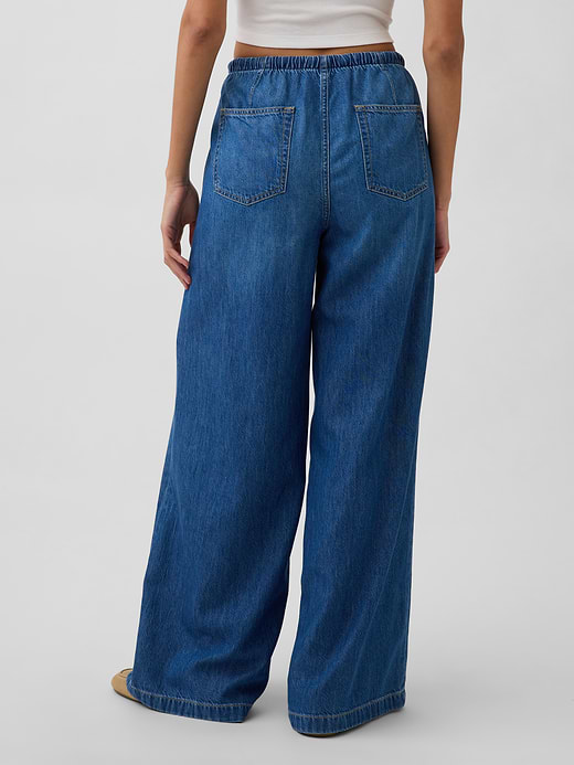 Gap Mid Rise UltraSoft Pleated Easy Baggy Jeans — photo 12