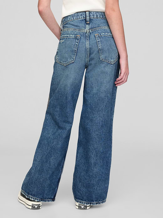 Gap Kids Low Rise Stride Wide-Leg Jeans — photo 6