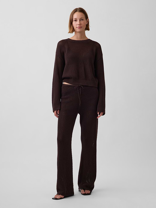 Gap 100% Cotton Crochet Sweater Pants — photo 1