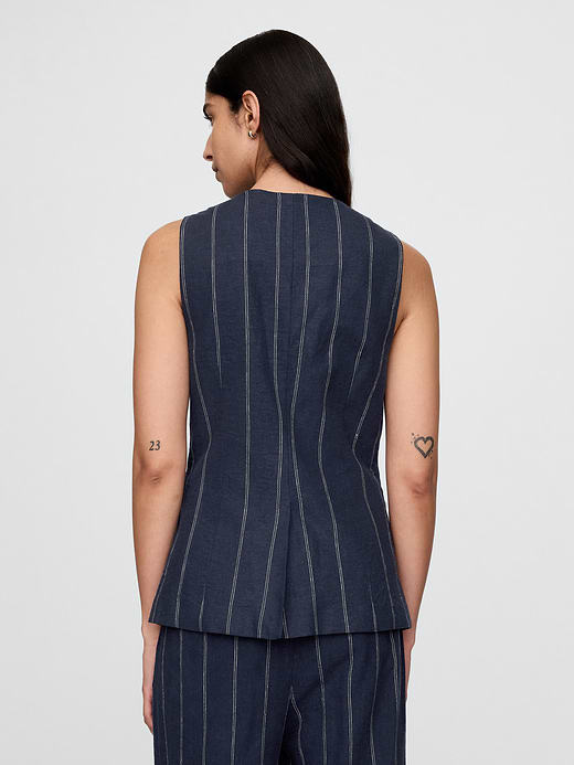 Gap Linen-Blend Longline Vest — photo 3
