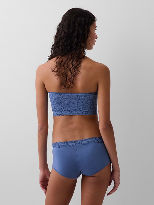 Gap Organic Stretch Cotton Lace-Trim Bandeau Bralette — photo 3
