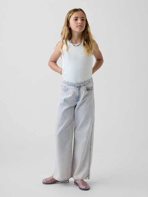 Gap Kids Low Rise Stride Wide-Leg Jeans — photo 1