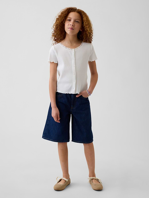 Gap Kids Mid Rise Longline Denim Shorts — photo 1