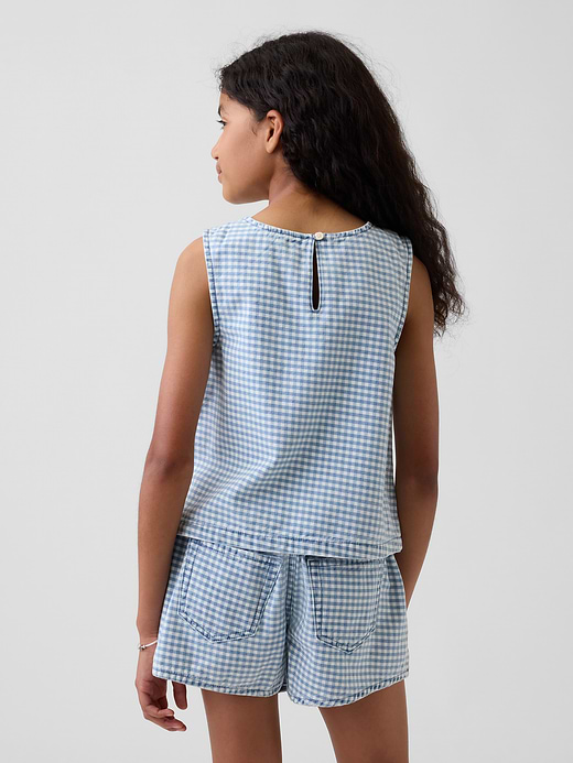 Gap Kids Gingham Denim Shell Tank Top — photo 4