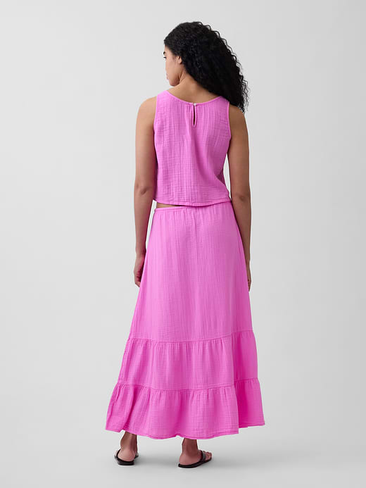 Gap Cotton Gauze Tiered Easy Maxi Skirt — photo 3
