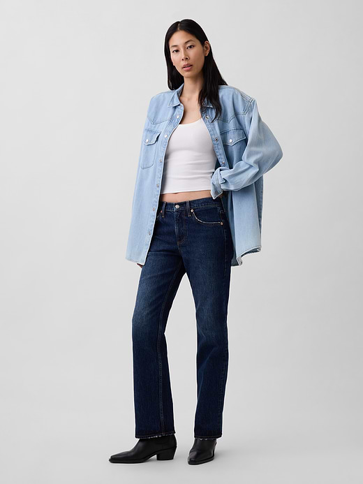 Gap Mid Rise Relaxed Straight Jeans — photo 7