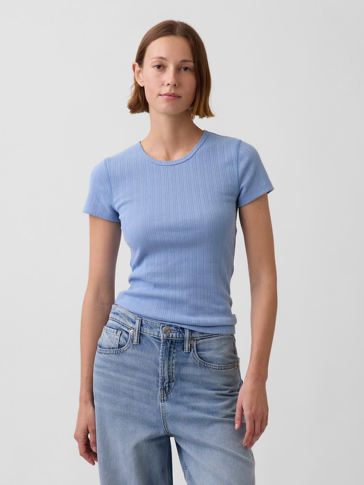 Gap Pointelle Crew T-Shirt — photo 1
