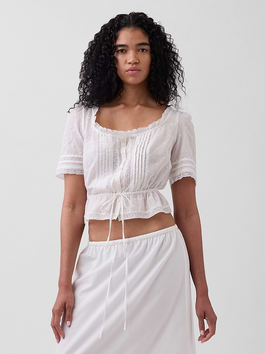 Gap Lace-Trim Peplum Top — photo 1