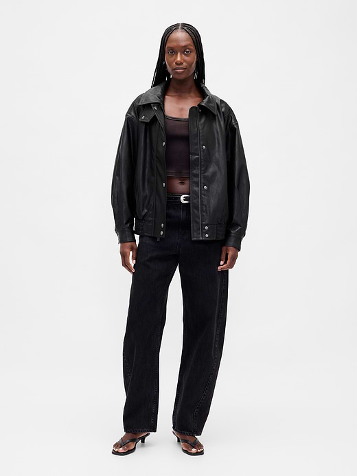 Gap Oversized Vegan Leather Jacket — photo 3