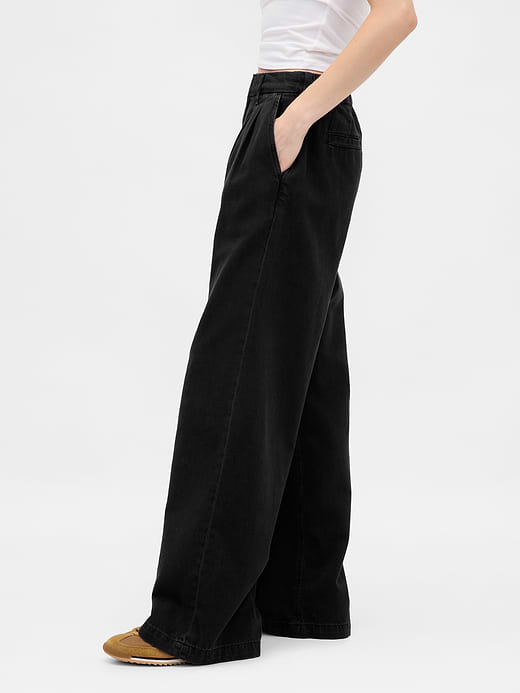 Gap 365 High Rise UltraSoft Pleated Denim Trousers — photo 4