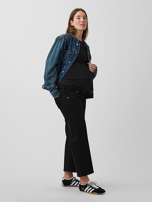 Gap Maternity Full-Panel Stride Wide-Leg Ankle Jeans — photo 1