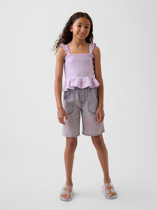 Gap Kids Cotton Gauze Smocked Peplum Top — photo 5