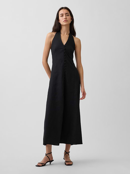 Gap Linen-Blend Halter Maxi Dress — photo 1