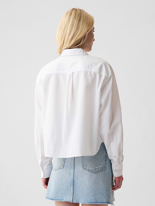 Gap Organic Cotton Poplin Crop Shirt — photo 3