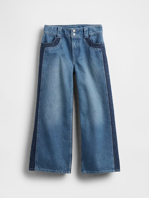 Gap Kids High Rise Stride Wide-Leg Ankle Jeans — photo 3
