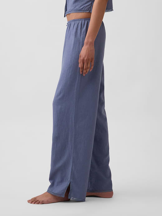 Gap Linen-Blend Lace-Hem PJ Pants — photo 4