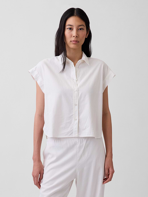 Gap Linen-Blend Oversized Shirt — photo 1