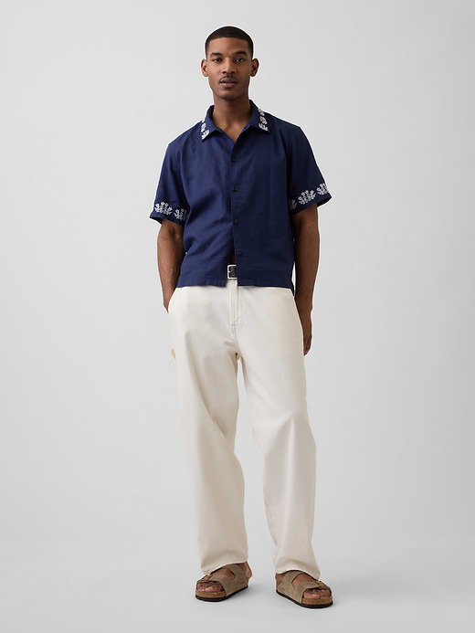 Gap Linen-Cotton Relaxed Straight-Hem Shirt — photo 3