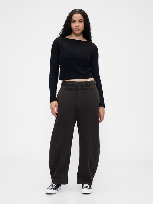 Gap Mid Rise Twill Barrel Pants — photo 6
