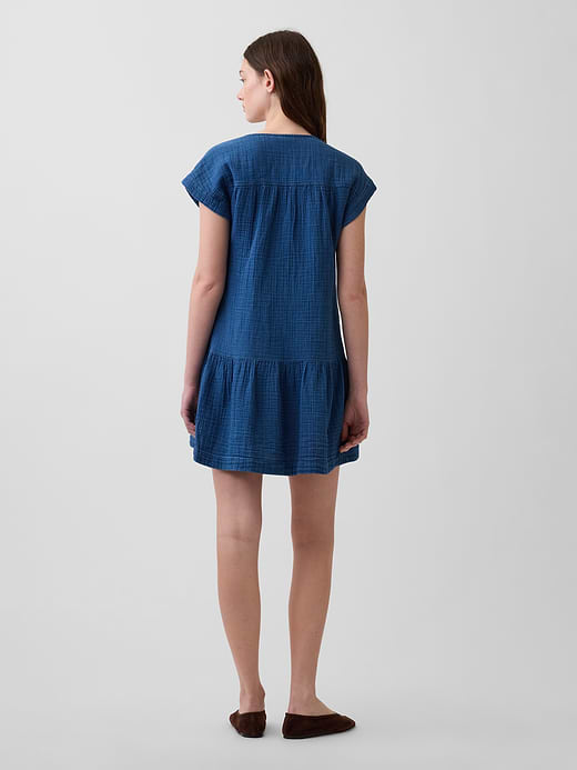 Gap Cotton Gauze Drop-Waist Shirtdress — photo 3