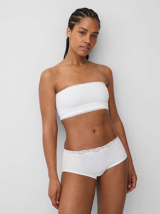 Gap Organic Stretch Cotton Lace-Trim Bandeau Bralette — photo 1