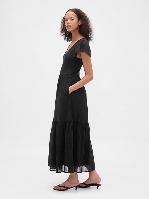 Gap Modern Mixed Media Ruffle Maxi Dress — photo 4