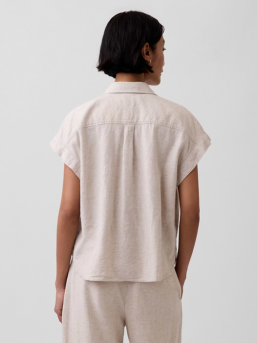 Gap Linen-Blend Oversized Shirt — photo 4