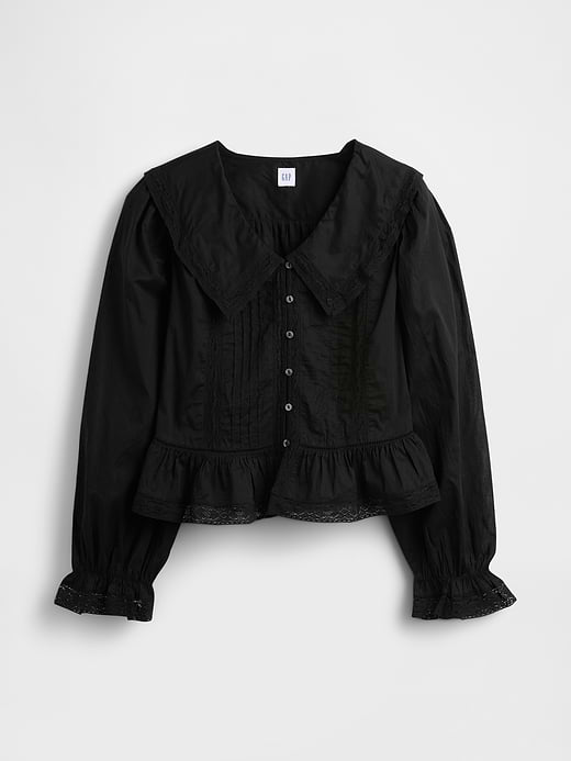 Gap Collared V-Neck Peplum Top — photo 6