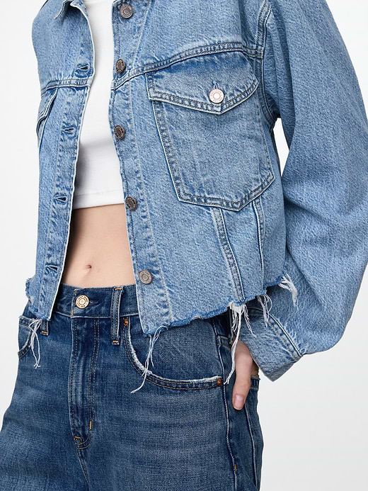 Gap UltraSoft Icon Denim Crop Jacket — photo 5