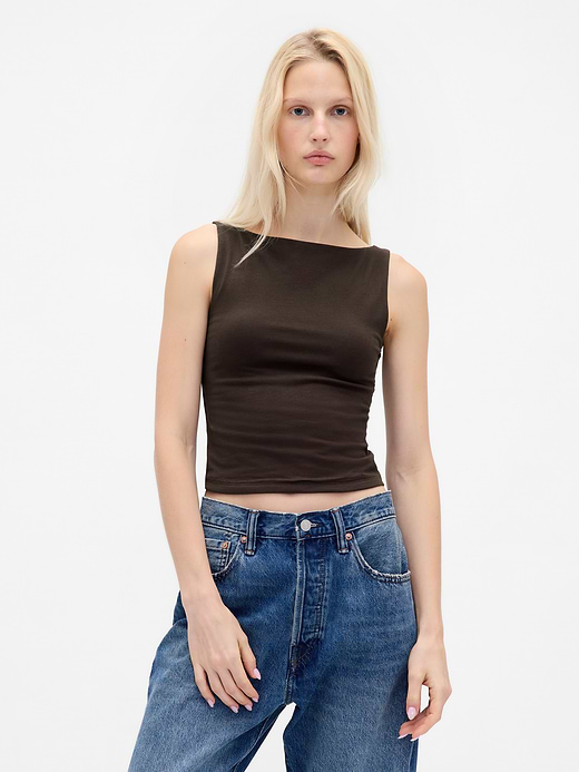 Gap CloseKnit Jersey Boatneck Crop Tank Top — photo 1