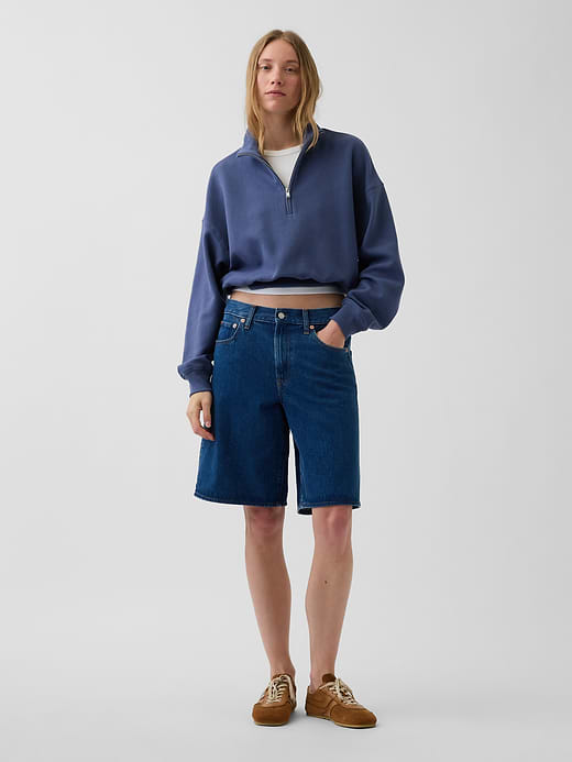 Gap Textured Cotton Oversized Half-Zip Pullover — photo 3