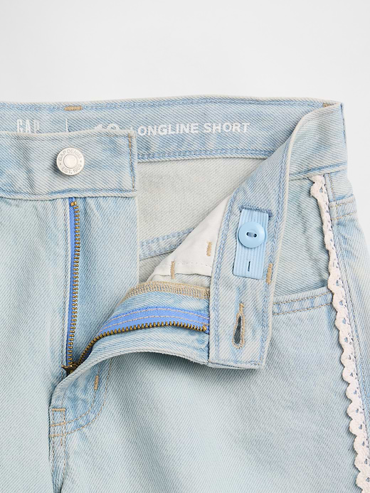 Gap Kids Mid Rise Longline Denim Shorts — photo 6
