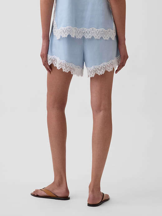 Gap 4" Mid Rise Linen-Blend Lace-Trim Shorts — photo 5