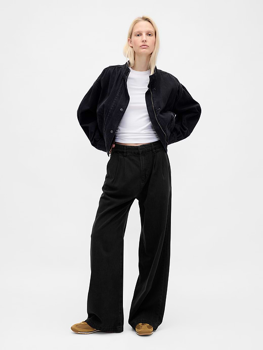 Gap 365 High Rise UltraSoft Pleated Denim Trousers — photo 1