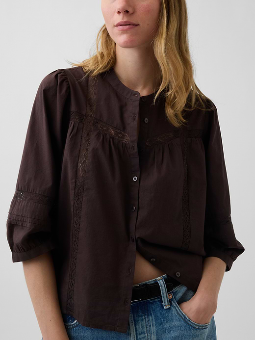 Gap Lace-Trim Button-Front Swing Top — photo 5