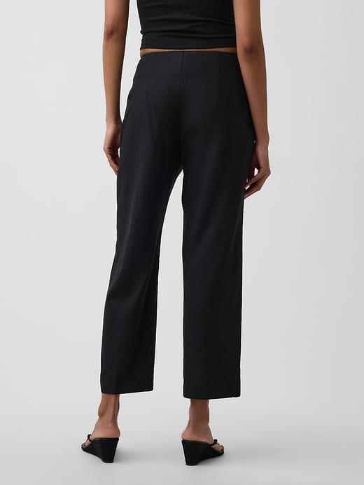 Gap Linen-Blend Relaxed Straight Ankle Pants — photo 5