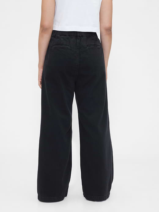 Gap 365 High Rise UltraSoft Pleated Denim Trousers — photo 7