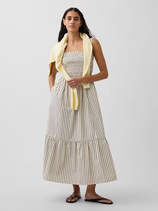 Gap Poplin Smocked-Bodice Maxi Dress — photo 7
