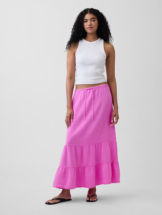 Gap Cotton Gauze Tiered Easy Maxi Skirt — photo 7