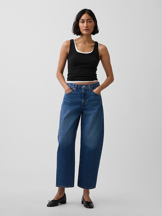 Gap High Rise Crop Barrel Jeans — photo 1