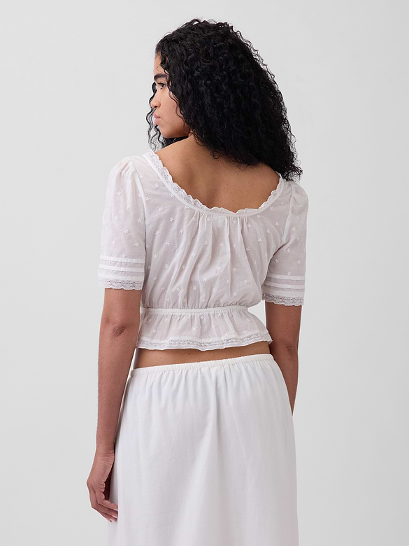 Gap Lace-Trim Peplum Top — photo 4