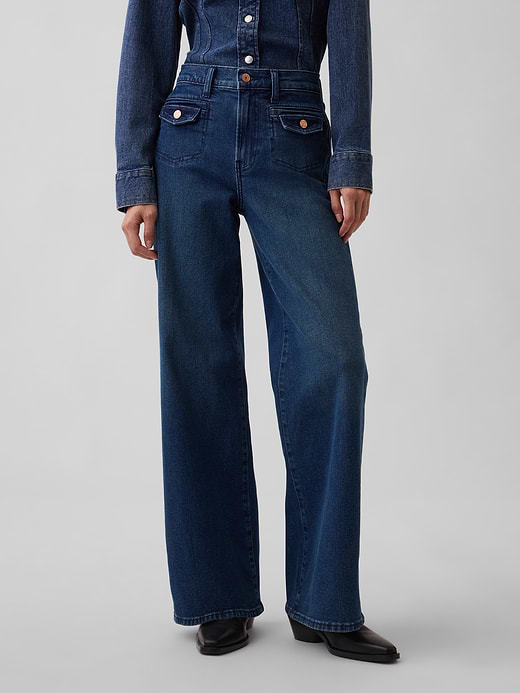 Gap High Rise Stride Wide-Leg Jeans — photo 3