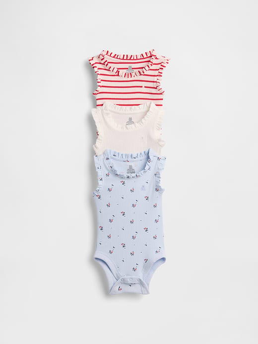Gap Baby First Favorites TinyRib Ruffle Tank Bodysuit (3-Pack) — photo 1