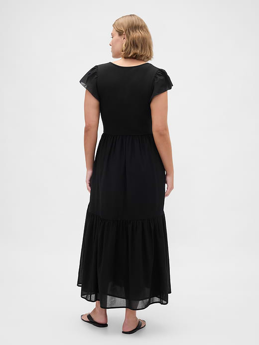 Gap Modern Mixed Media Ruffle Maxi Dress — photo 7