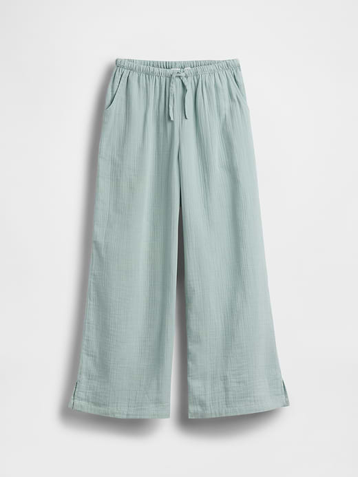 Gap Kids Cotton Gauze Wide-Leg Pants — photo 3