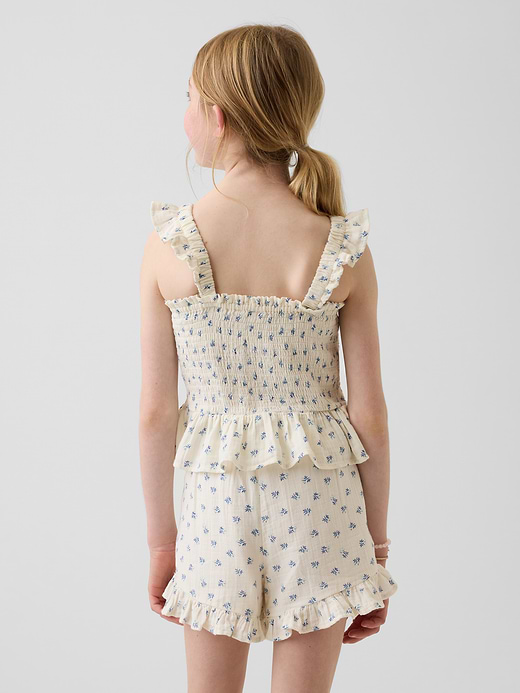 Gap Kids Cotton Gauze Smocked Peplum Top — photo 4