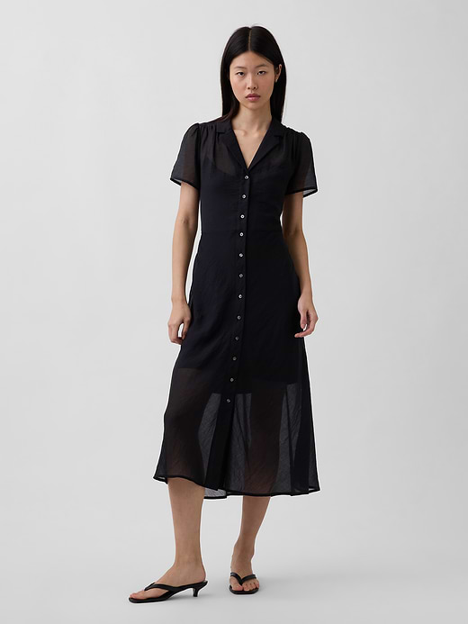 Gap Sheer Midi Shirtdress — photo 1